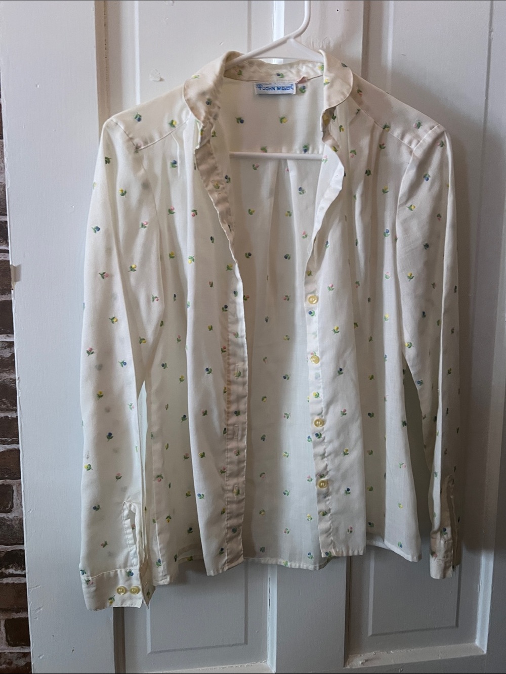 Vintage Floral-Print Long Sleeve Shirt